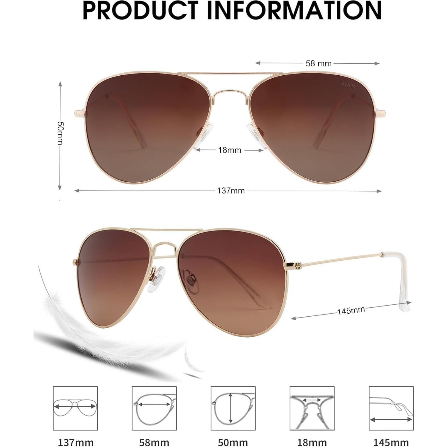 Gafas de sol aviador JOOX polarizadas UV400 para todos