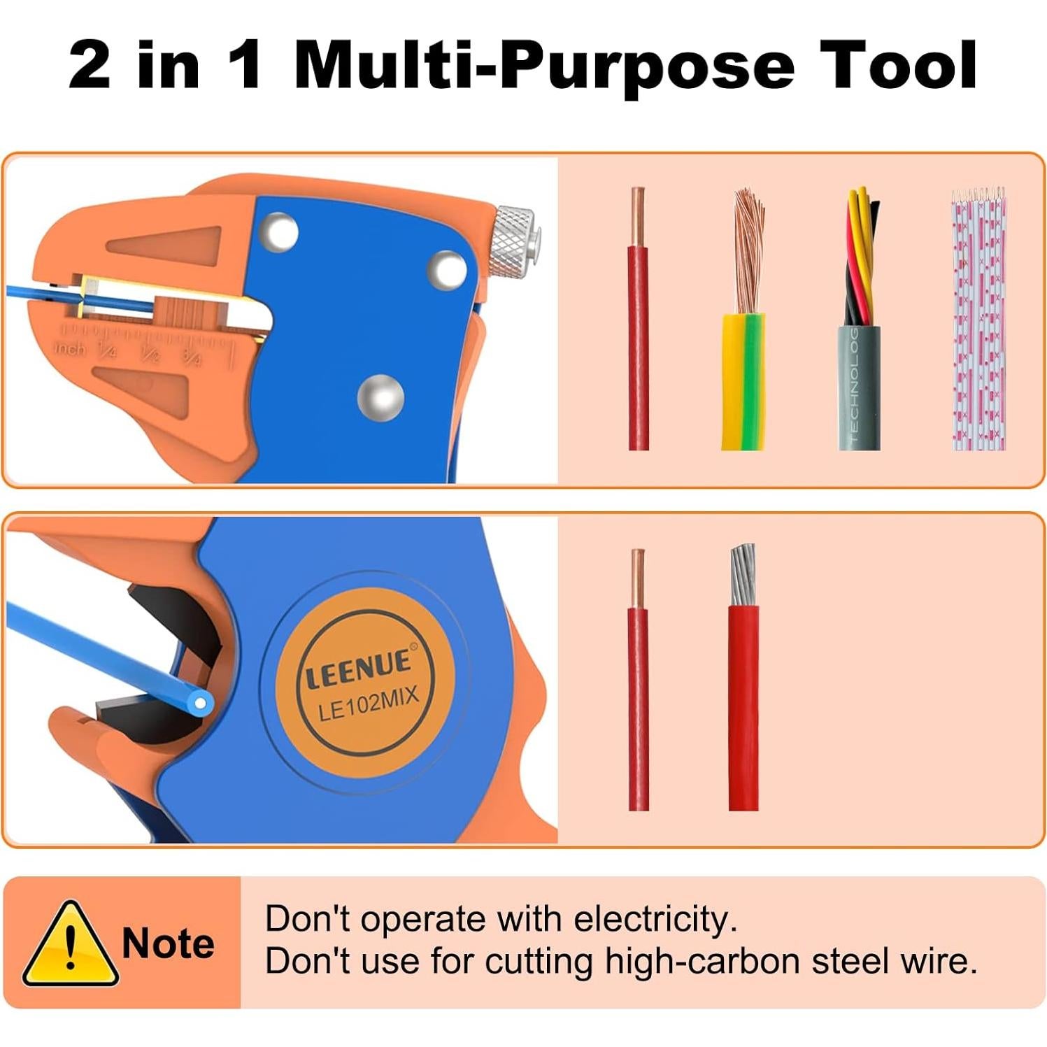 Destripador y Cortador de Cables LEENUE 2 en 1 Ajustable