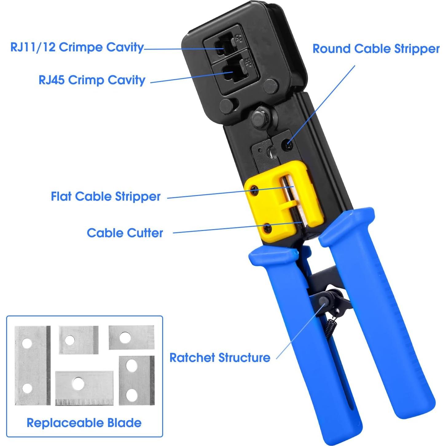 Kit de Herramientas de Crimpado RJ45 Duogalia Cat5 Cat6