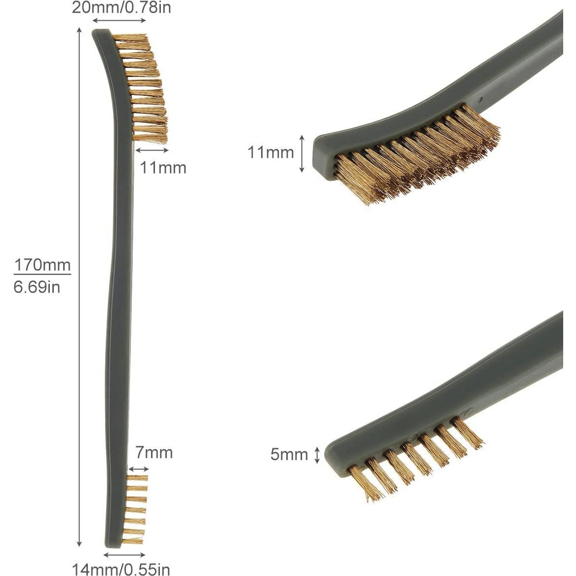 Conjunto de Cepillos de Alambre Mini OriGlam - 3 Piezas para Limpieza