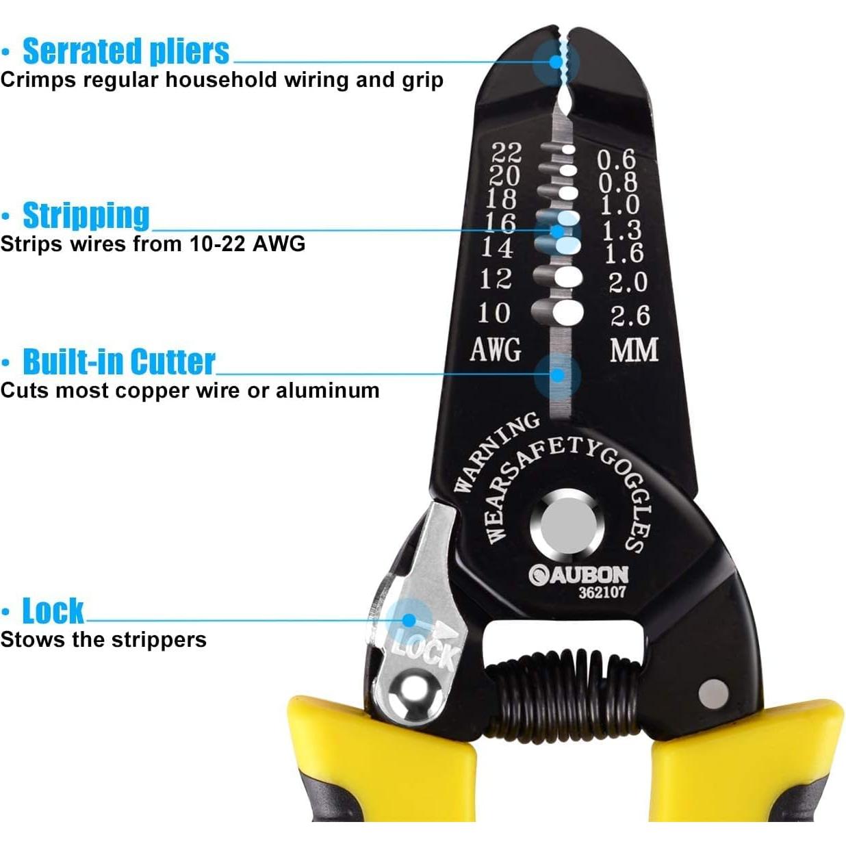 Juego de 2 Pelacables ZUZUAN 10-22 AWG, Cortador y Pelador