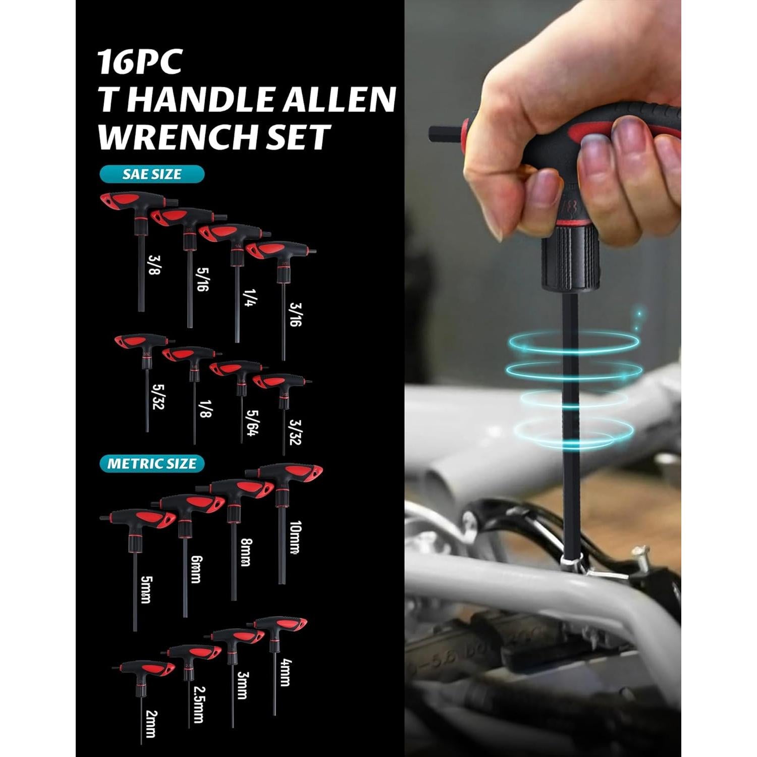 Juego de Llaves Allen T Lichamp 16 Piezas Métricas y SAE