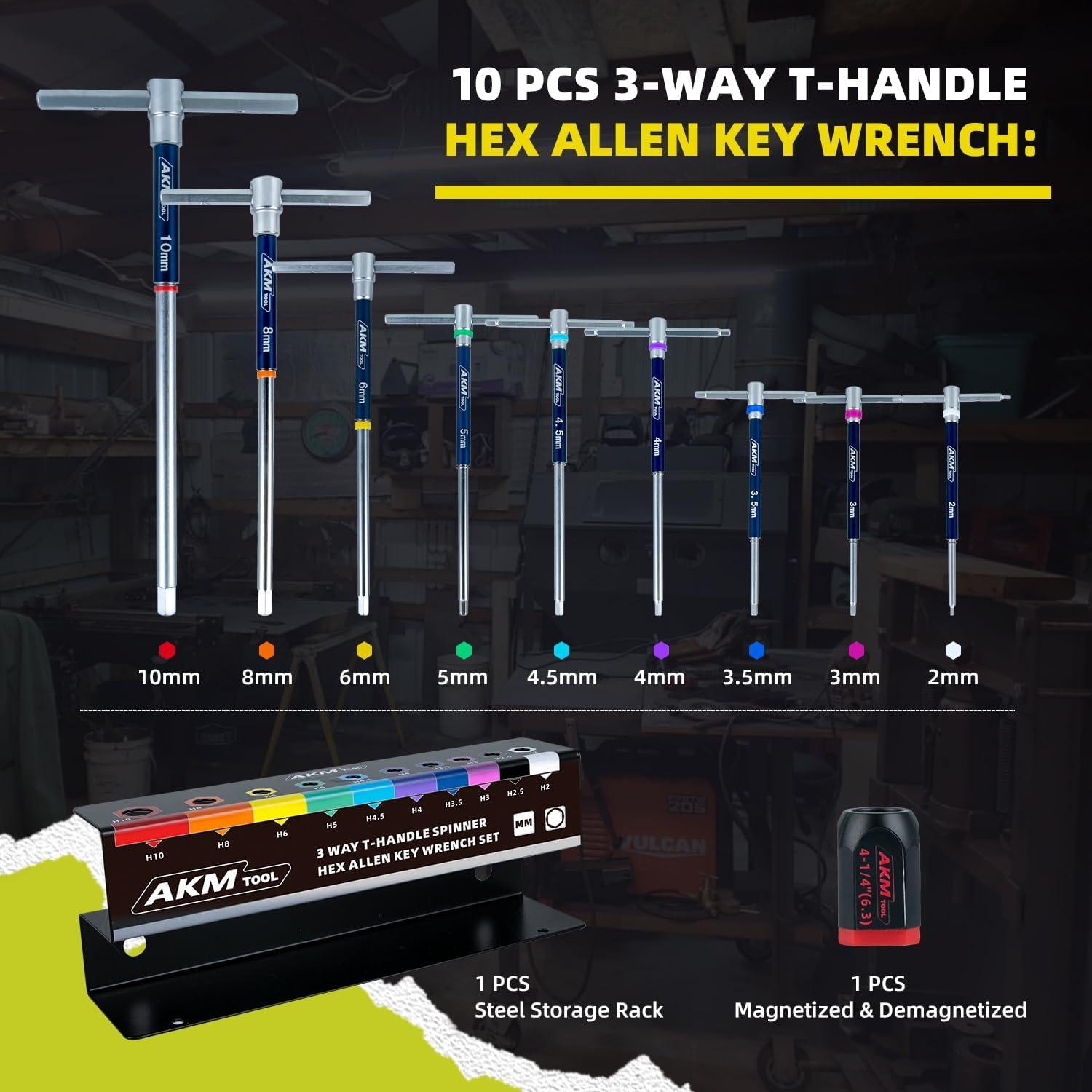 Juego de Llaves Allen Hexagonales T AKM TOOL 11 Pcs 2-10mm