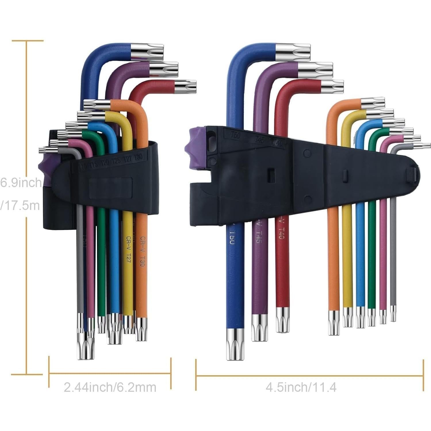 Juego de Llaves Allen y Torx TOOGOND 9 Piezas 65-175 mm