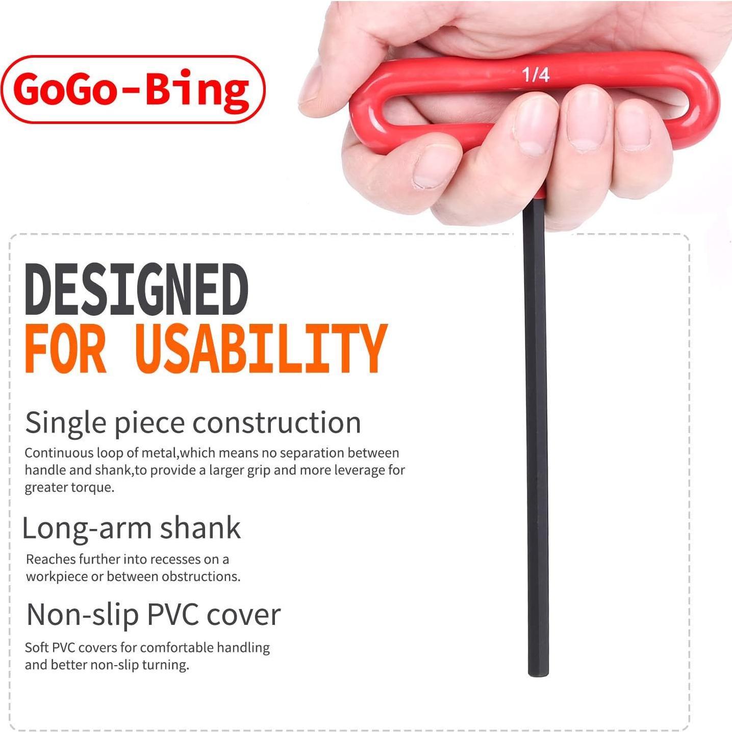 Juego de Llaves Allen GogoBing T-Mango 8 Pulgadas y 8 Métricas