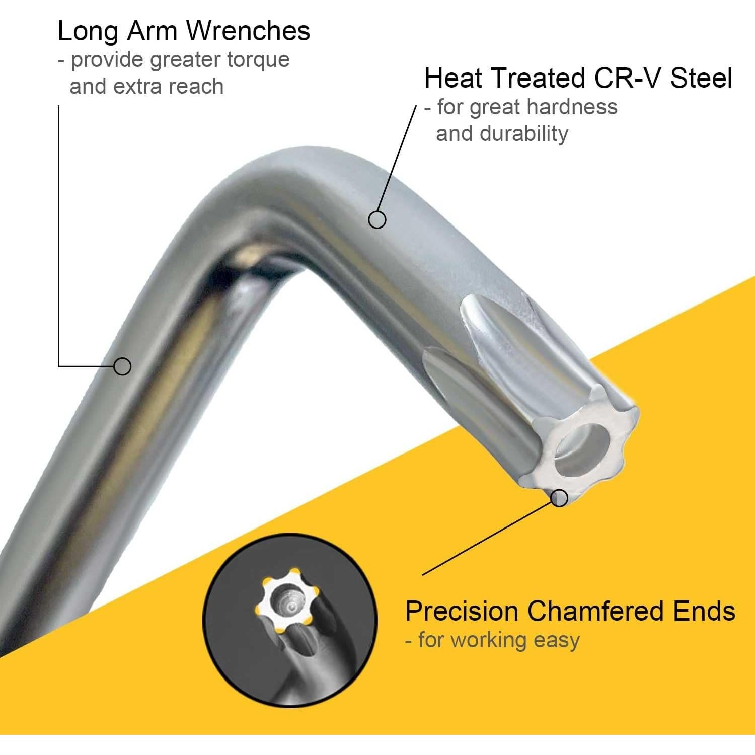 Juego de Llaves Allen Torx Hanpex 9 Piezas Cr-V T10-T50