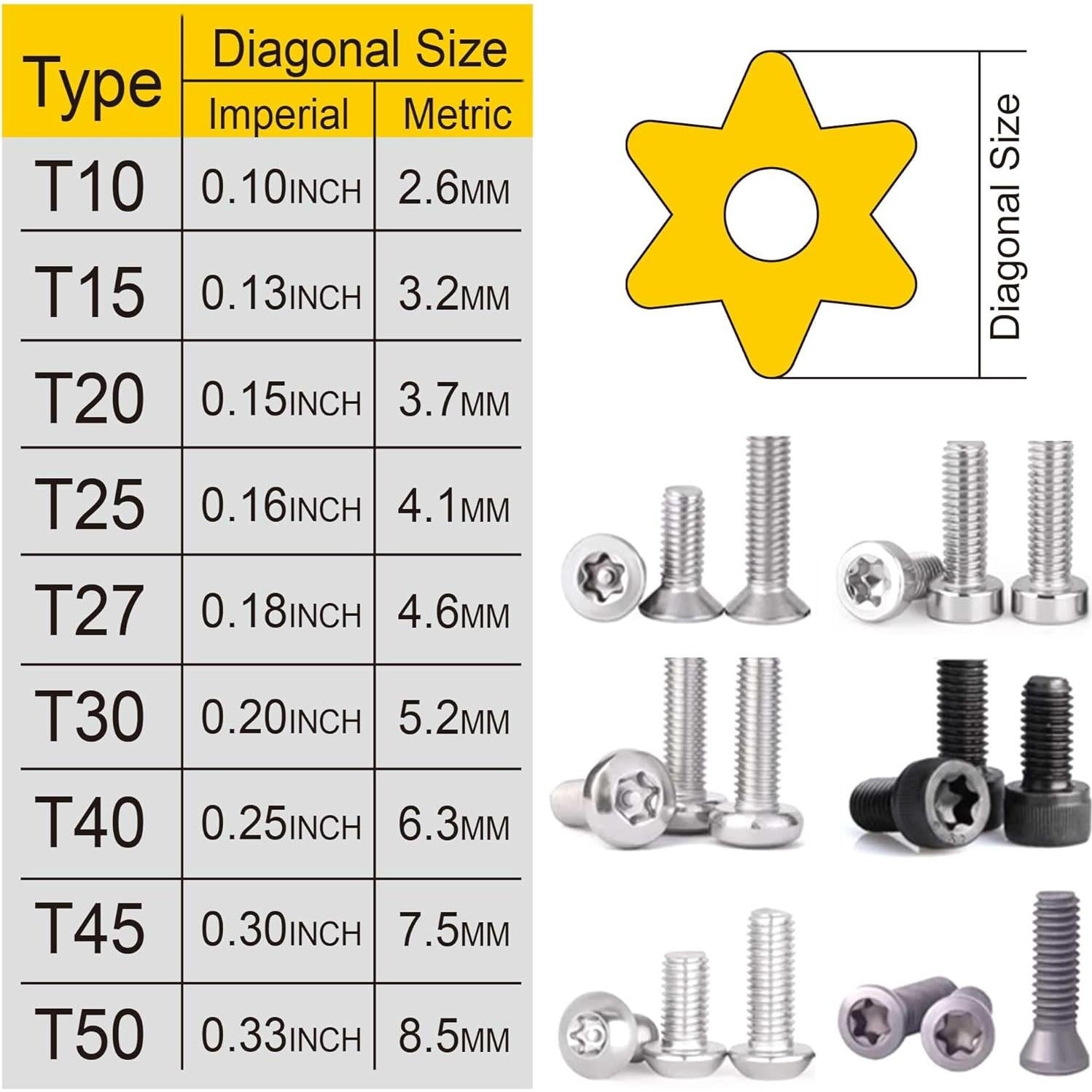 Juego de Llaves Allen Torx Hanpex 9 Piezas Cr-V T10-T50
