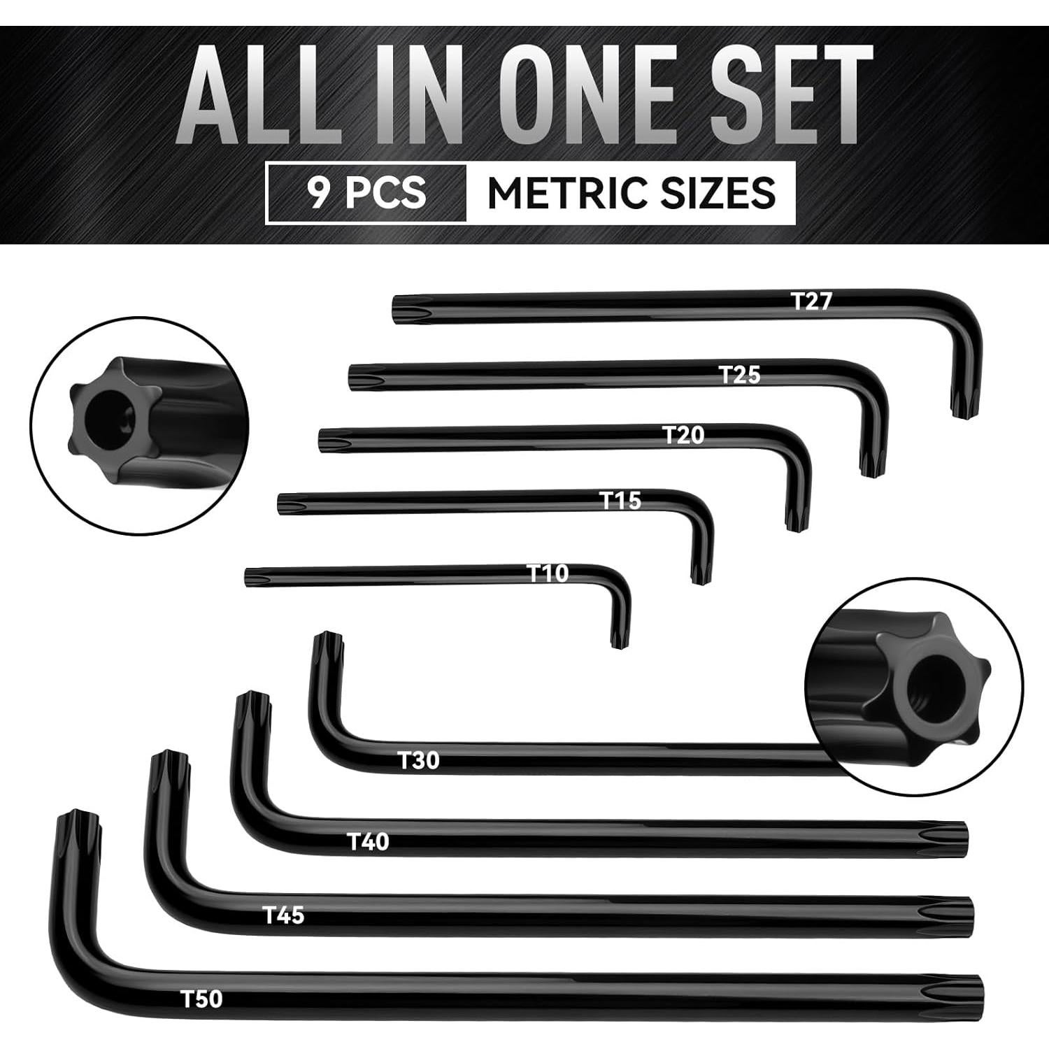 Juego de Llaves Allen Torx DISEN 9 Piezas Acero CR-V