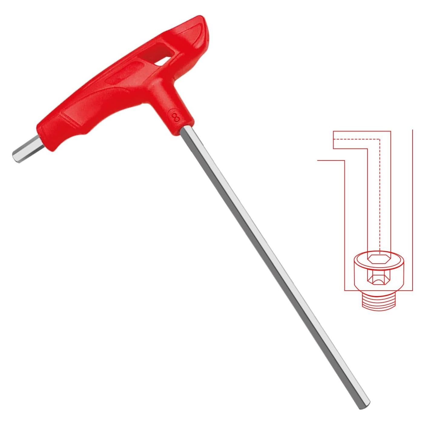 Juego de Llaves Allen WISEUP 4mm con Mango en T Ergonómico