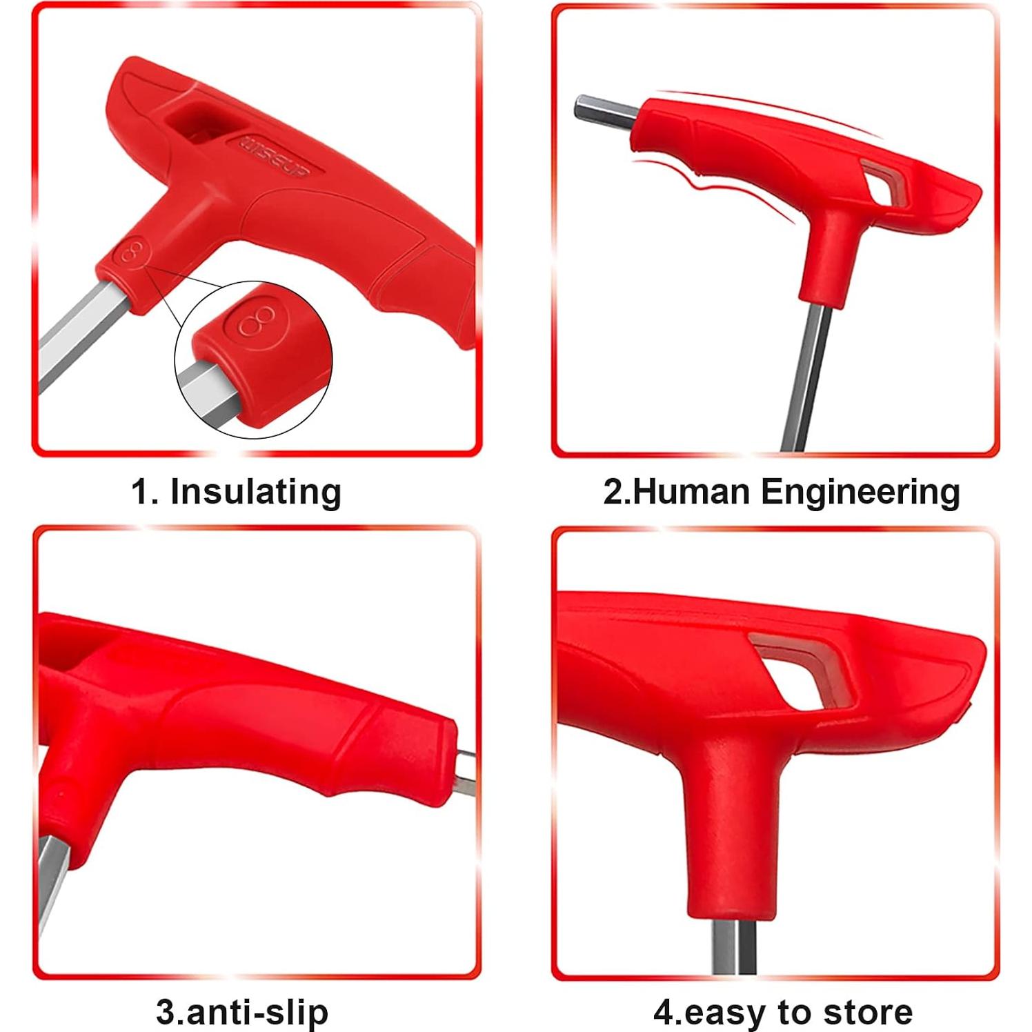 Juego de Llaves Allen WISEUP 4mm con Mango en T Ergonómico