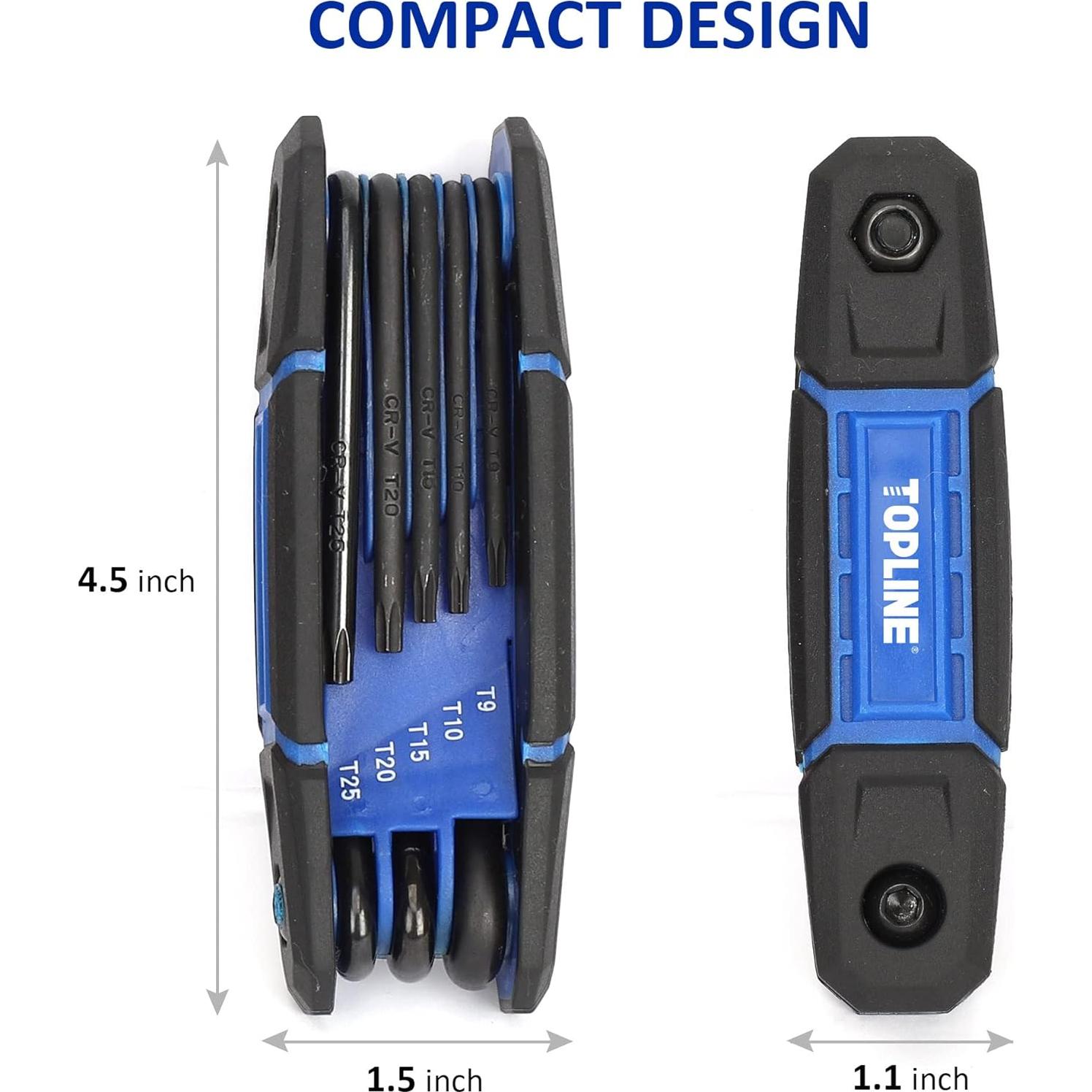 Juego de Llaves Allen Plegables 25 Piezas Topline Métrico y Torx