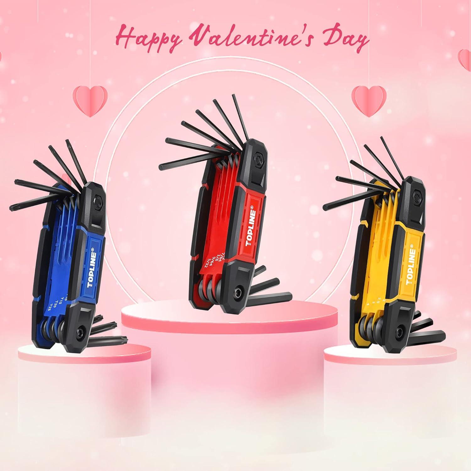 Juego de Llaves Allen Plegables 25 Piezas Topline Métrico y Torx