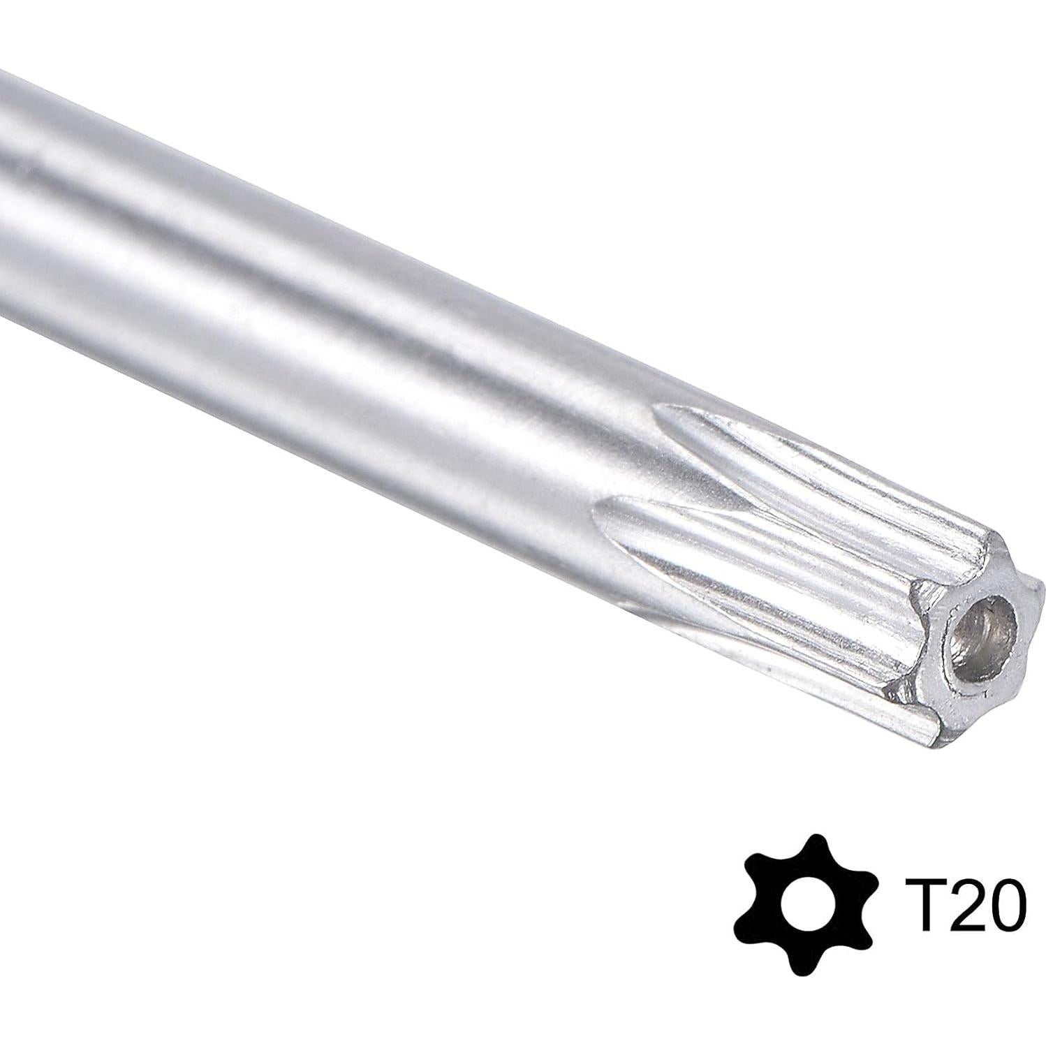 Llave Torx T20 uxcell 2 Pcs Acero CR-V 116 mm a Prueba de Manipulación