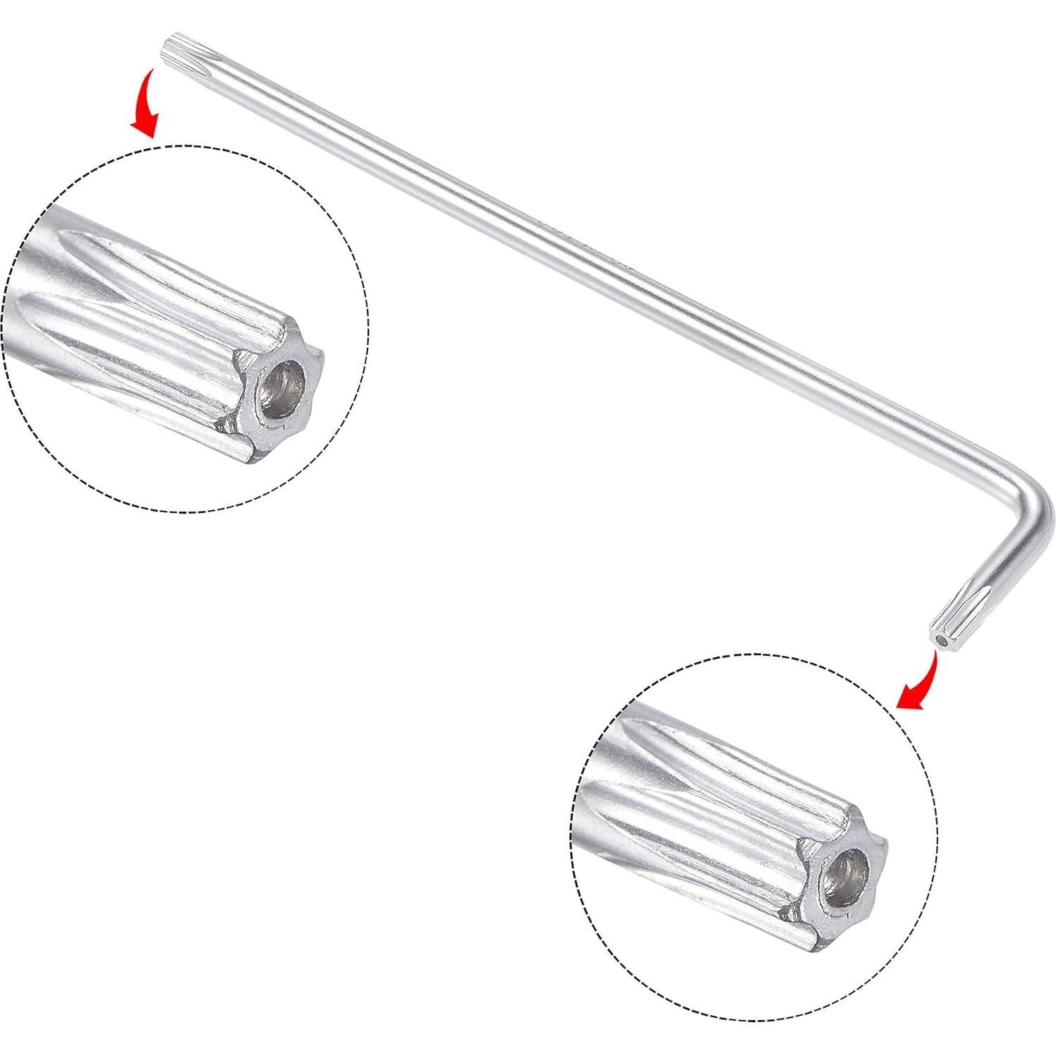 Llave Torx T20 uxcell 2 Pcs Acero CR-V 116 mm a Prueba de Manipulación
