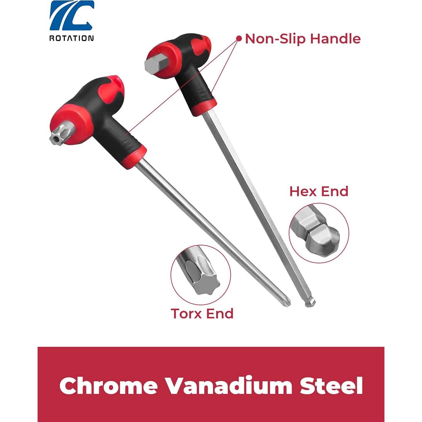 Set de Llaves Hexagonales y Torx 16 Pzs Rotation con Estuche