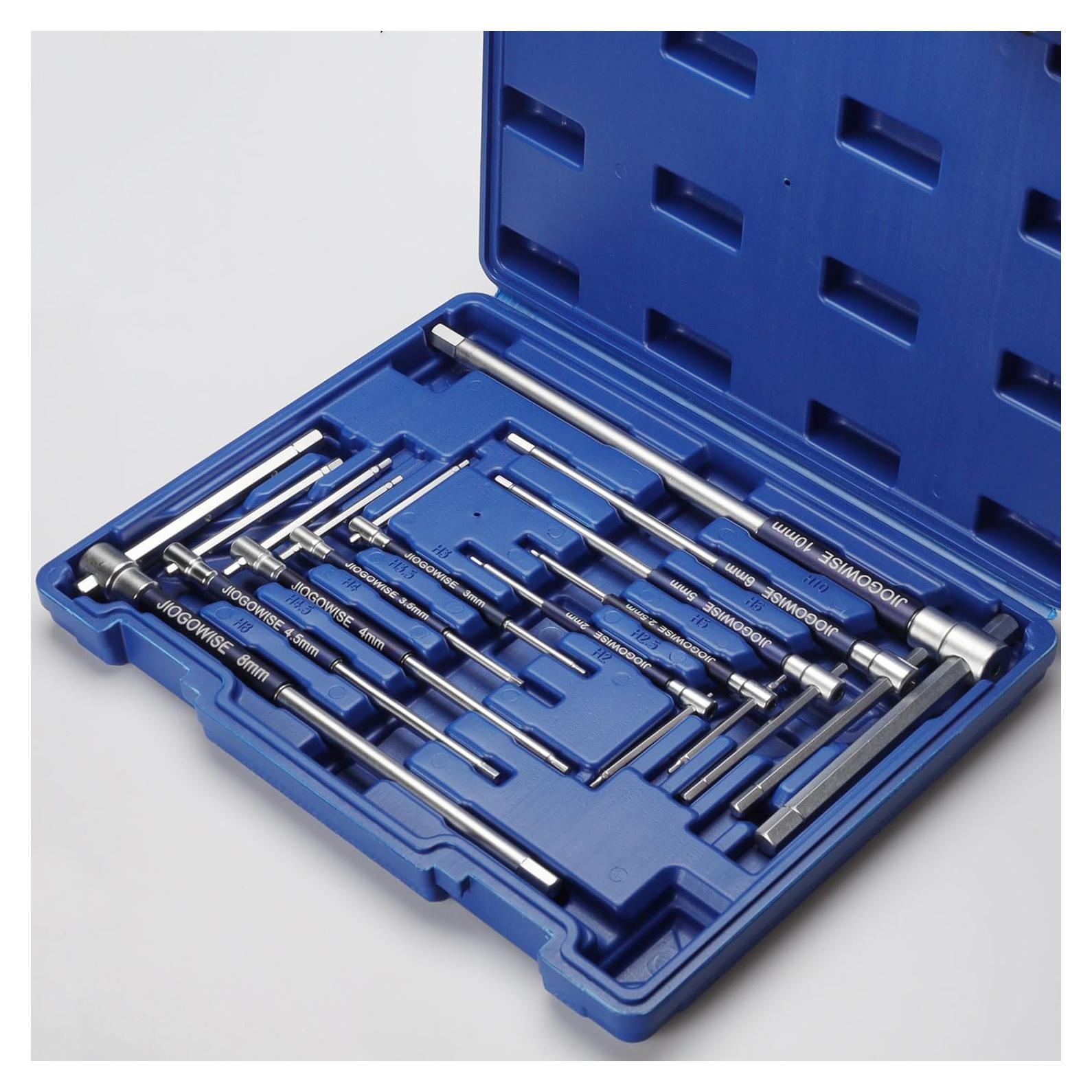 Juego de Llaves Hexagonales T JIOGOWISE 10PCS Métricas con Caja