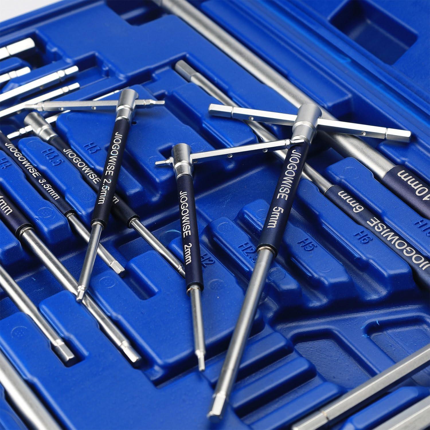 Juego de Llaves Hexagonales T JIOGOWISE 10PCS Métricas con Caja