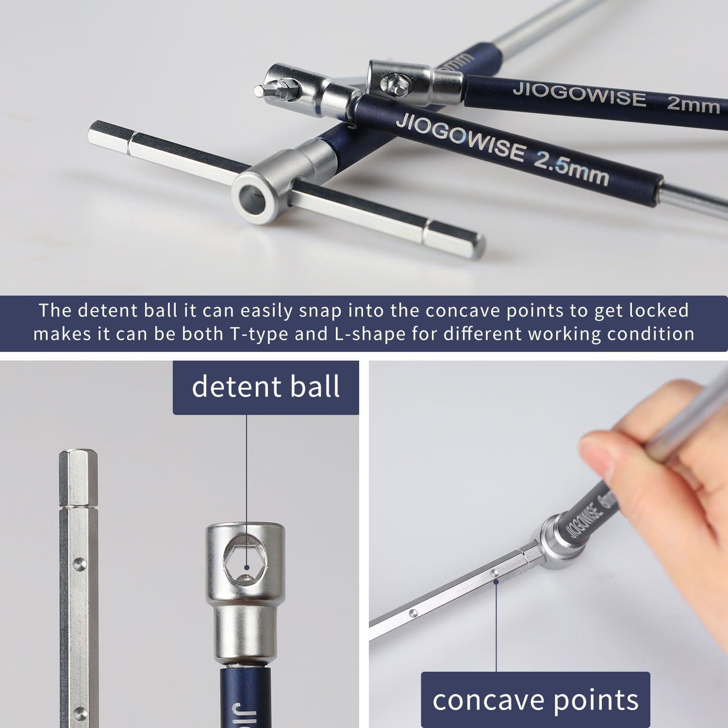 Juego de Llaves Hexagonales T JIOGOWISE 10PCS Métricas con Caja