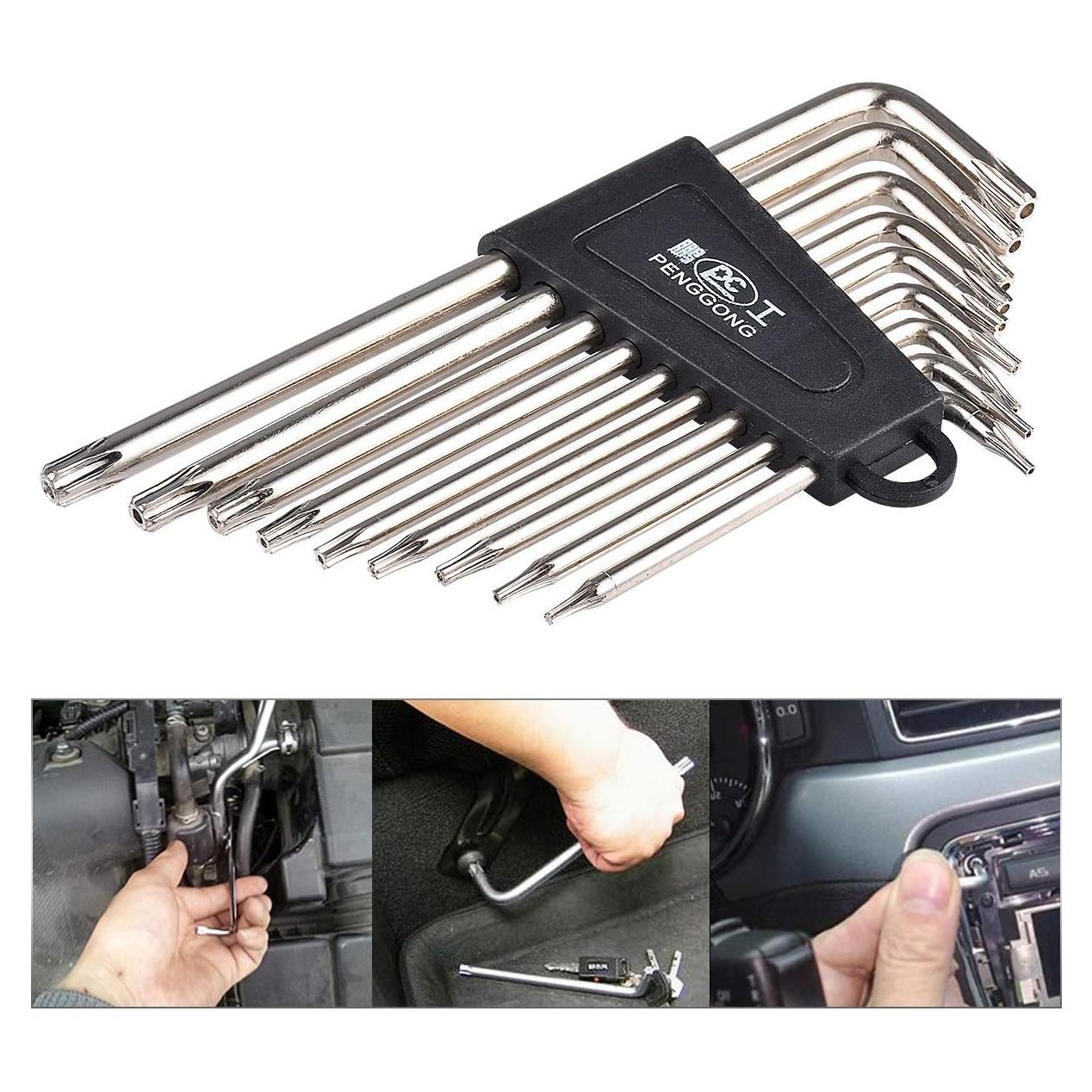 Juego de 9 Llaves Allen Torx HOHXEN 7.1x5.1cm Acero Inoxidable