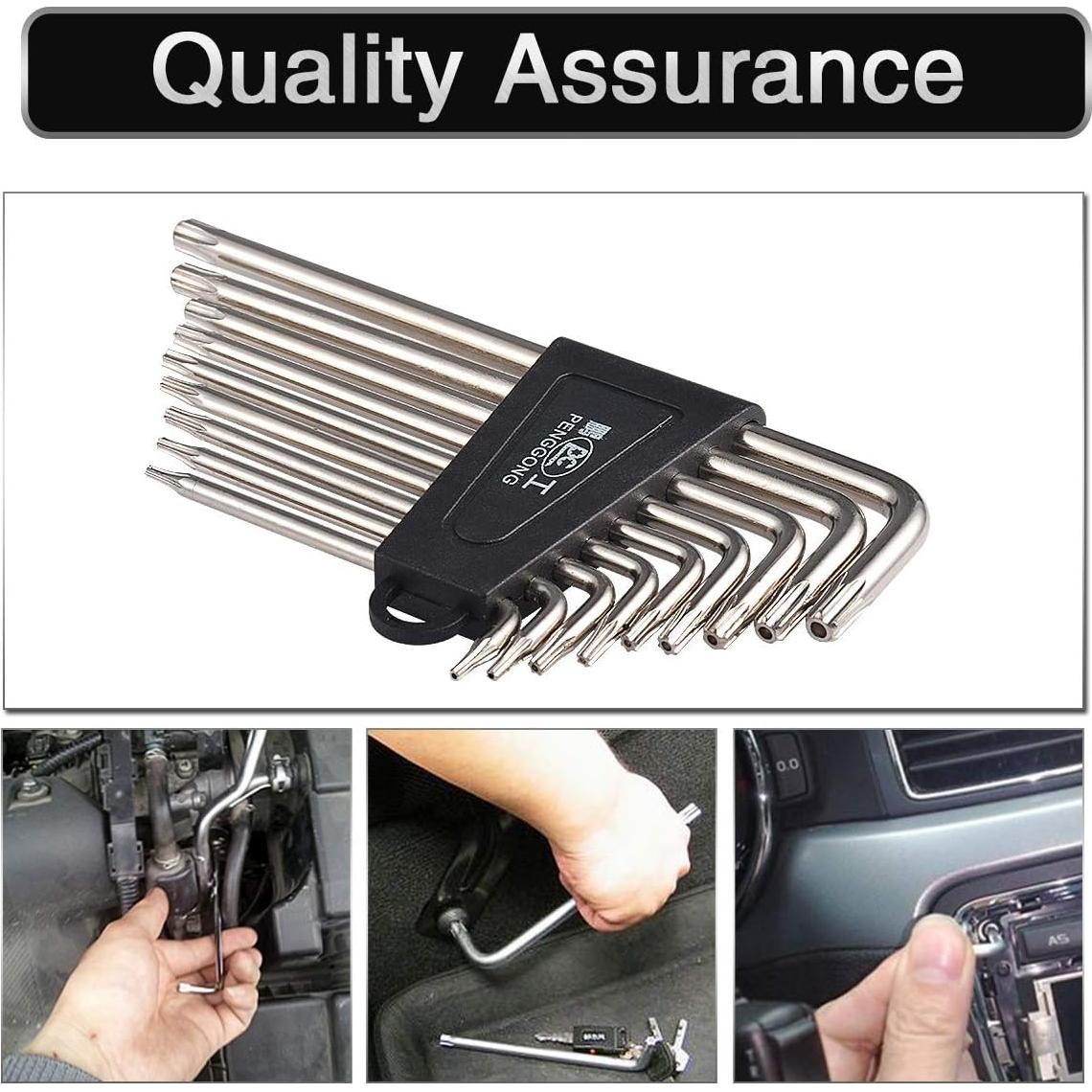 Juego de 9 Llaves Allen Torx HOHXEN 7.1x5.1cm Acero Inoxidable