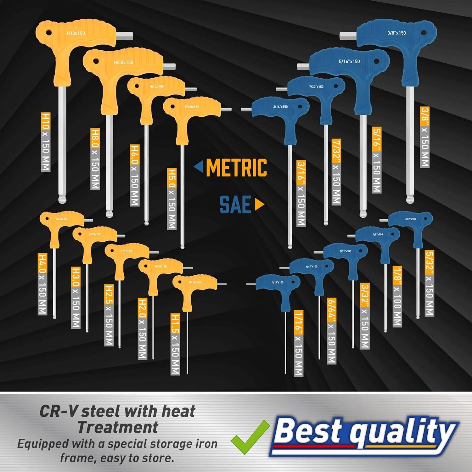 Juego de llaves allen T 18 piezas Amartisan métrico y SAE