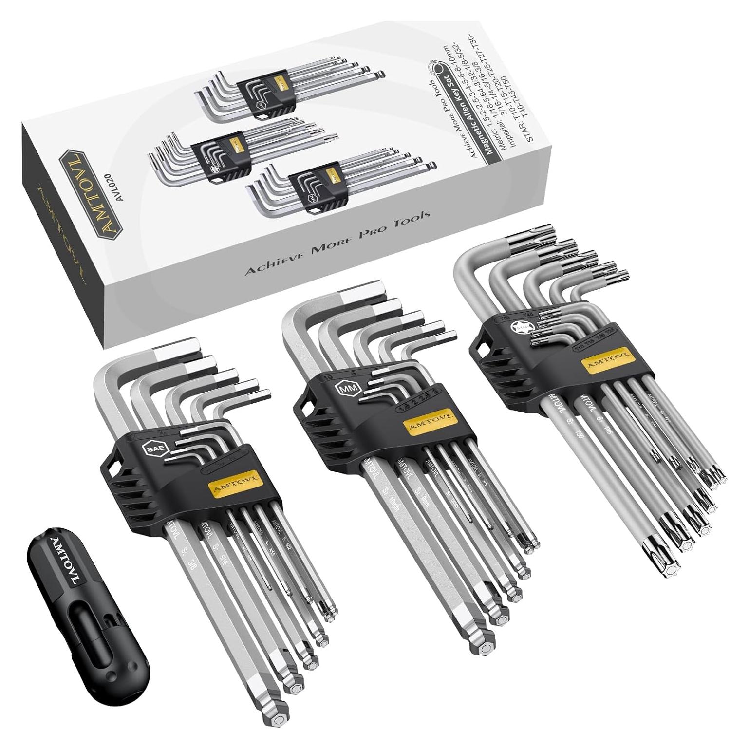 Juego de Llaves Hexagonales Magnéticas AMTOVL 27 Piezas S2