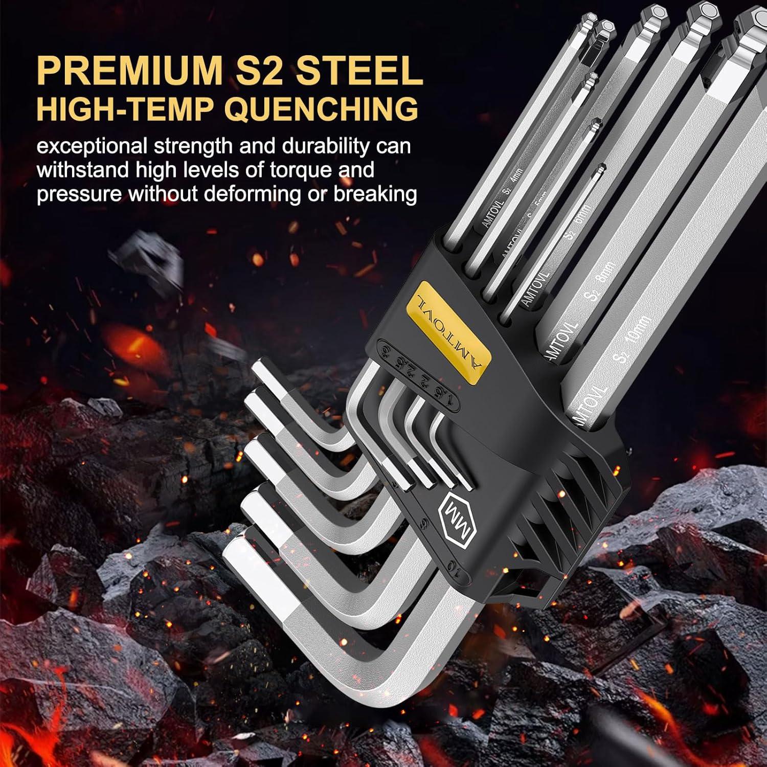 Juego de Llaves Hexagonales Magnéticas AMTOVL 27 Piezas S2