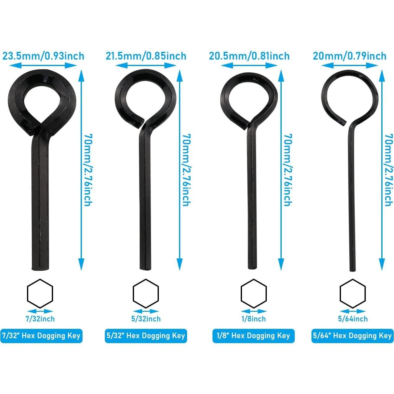 Juego de Llaves Allen Anulares JianLing - 4 Tamaños en Acero Negro