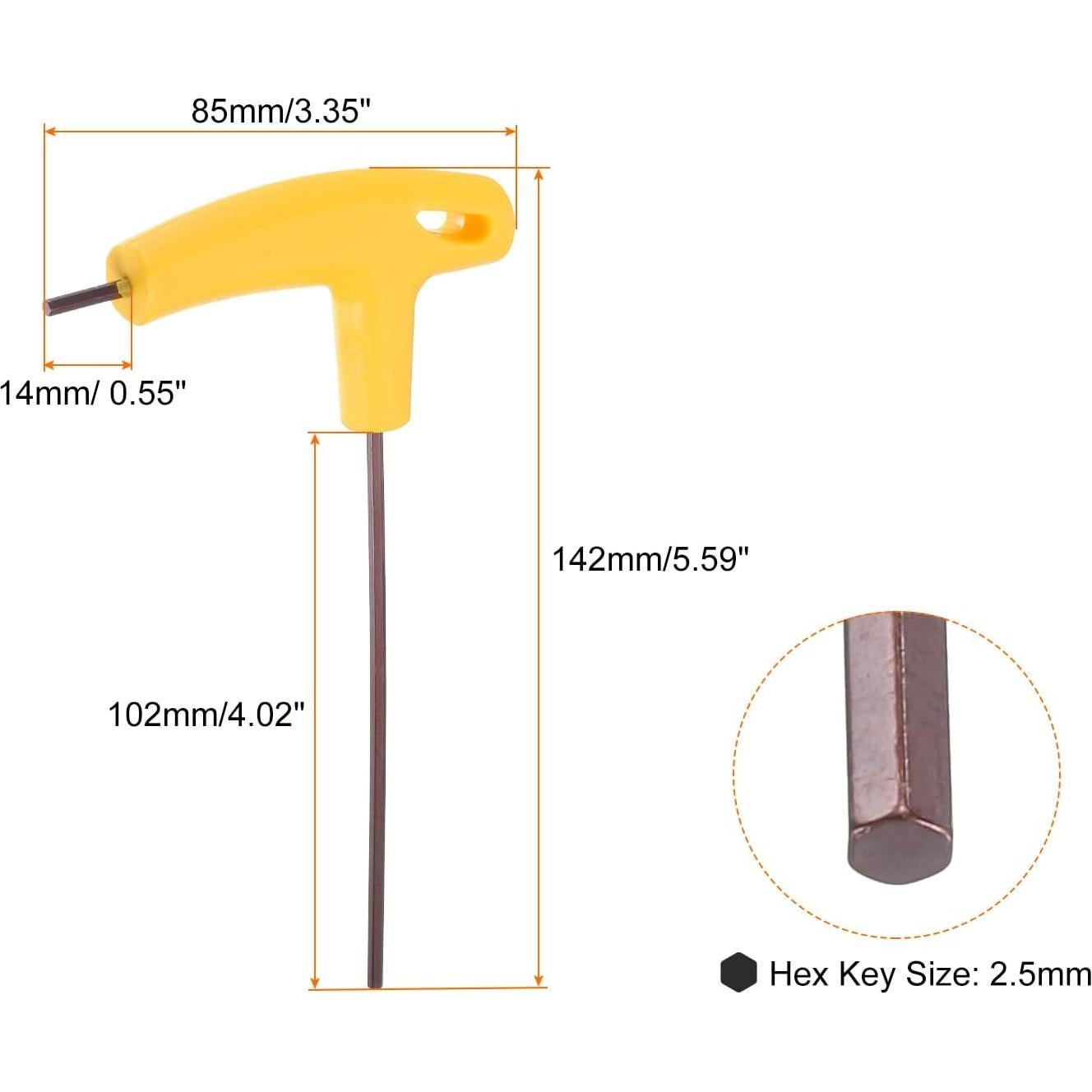 Llave Hexagonal T-HANDLE HARFINGTON 2.5mm Acero Amarillo