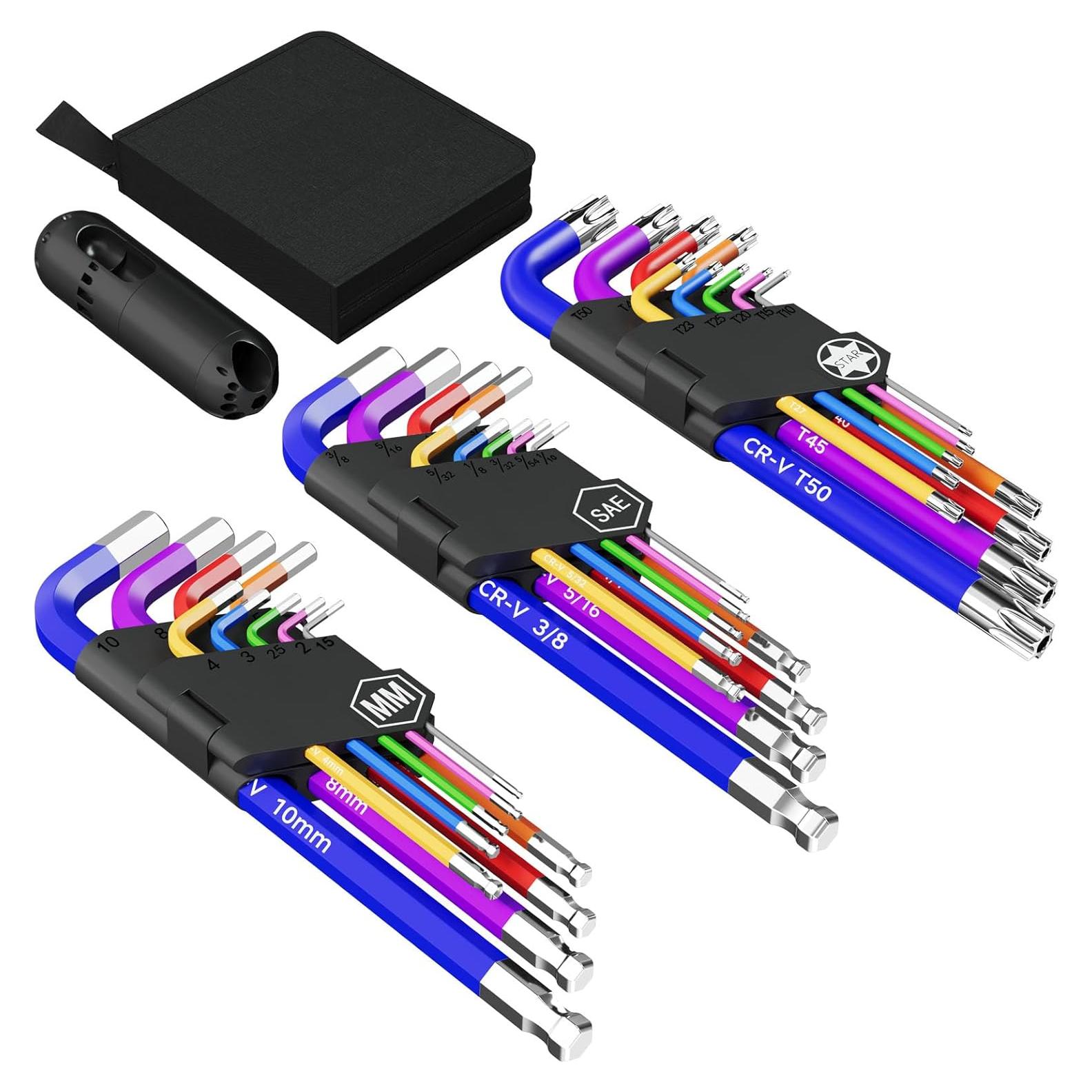 Juego de Llaves Hexagonales 27 Piezas Fineonly Acero Vanadio