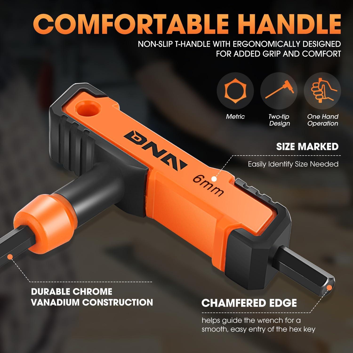 Juego de Llaves Hexagonales T-Handle DNA MOTORING 8 Piezas