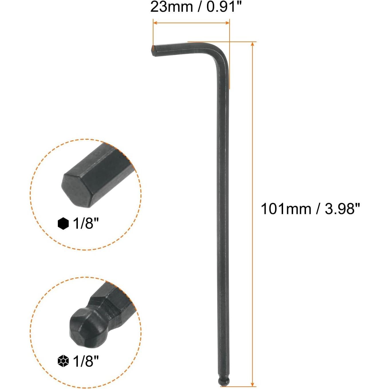 Juego de Llaves Allen 1/8" HARFINGTON 4 Piezas Punta Esférica