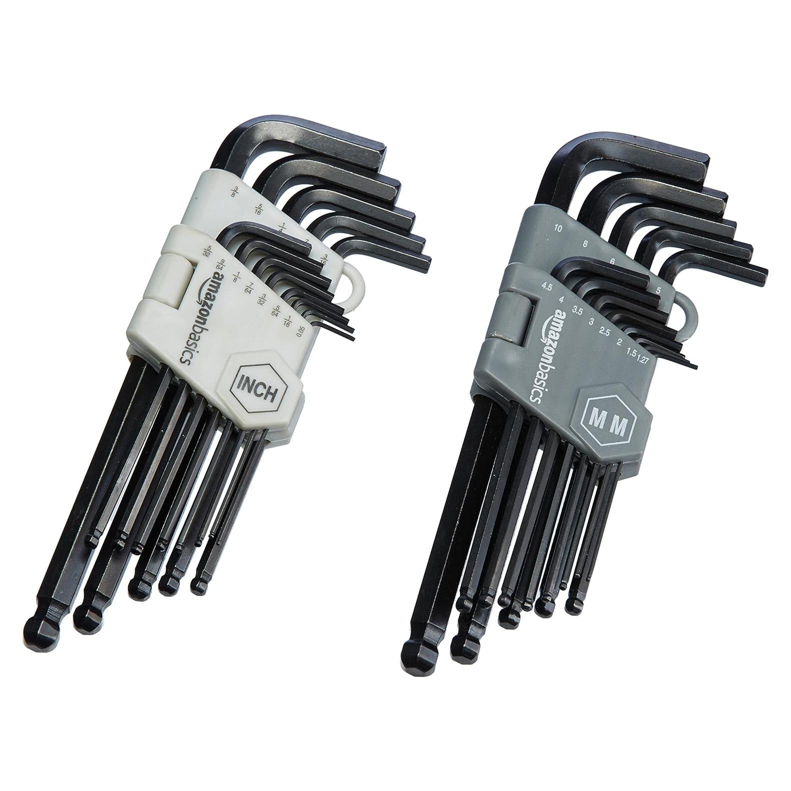 Juego de Llaves Allen Hexagonales Amazon Basics 26 Piezas