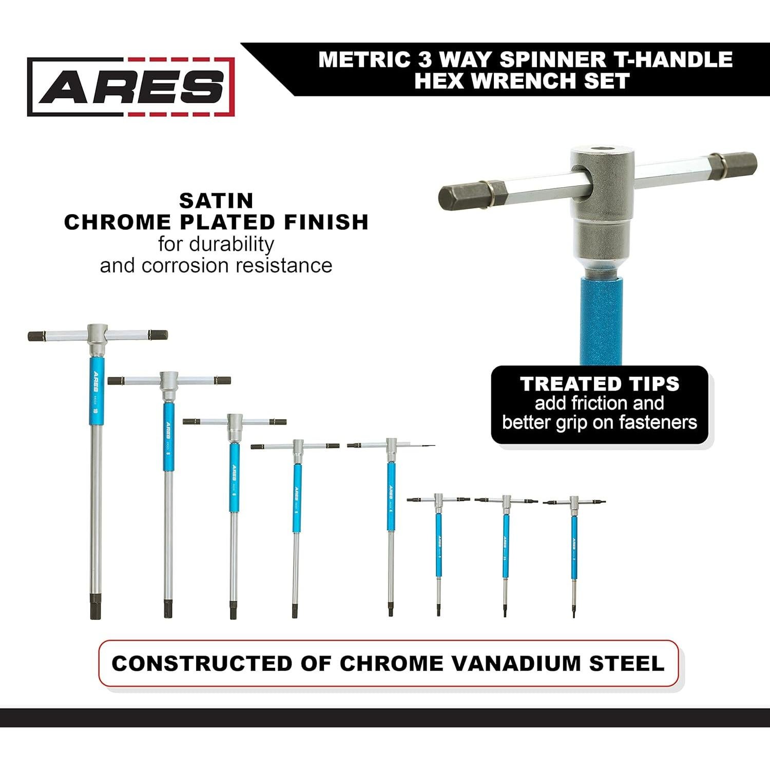 Juego de Llaves Allen T-Handle ARES 8 Piezas Métricas 2-10mm