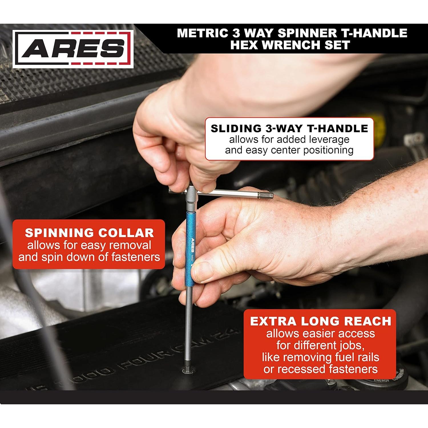 Juego de Llaves Allen T-Handle ARES 8 Piezas Métricas 2-10mm