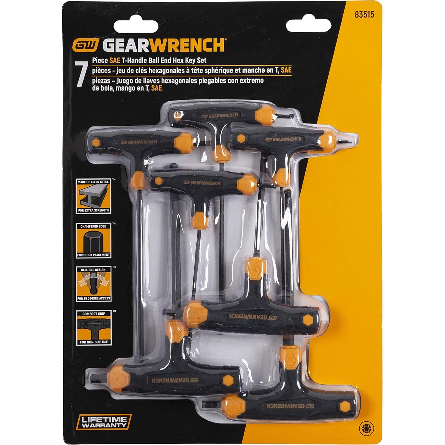 Juego de Llaves Hexagonales T-Handle GEARWRENCH 7 Piezas