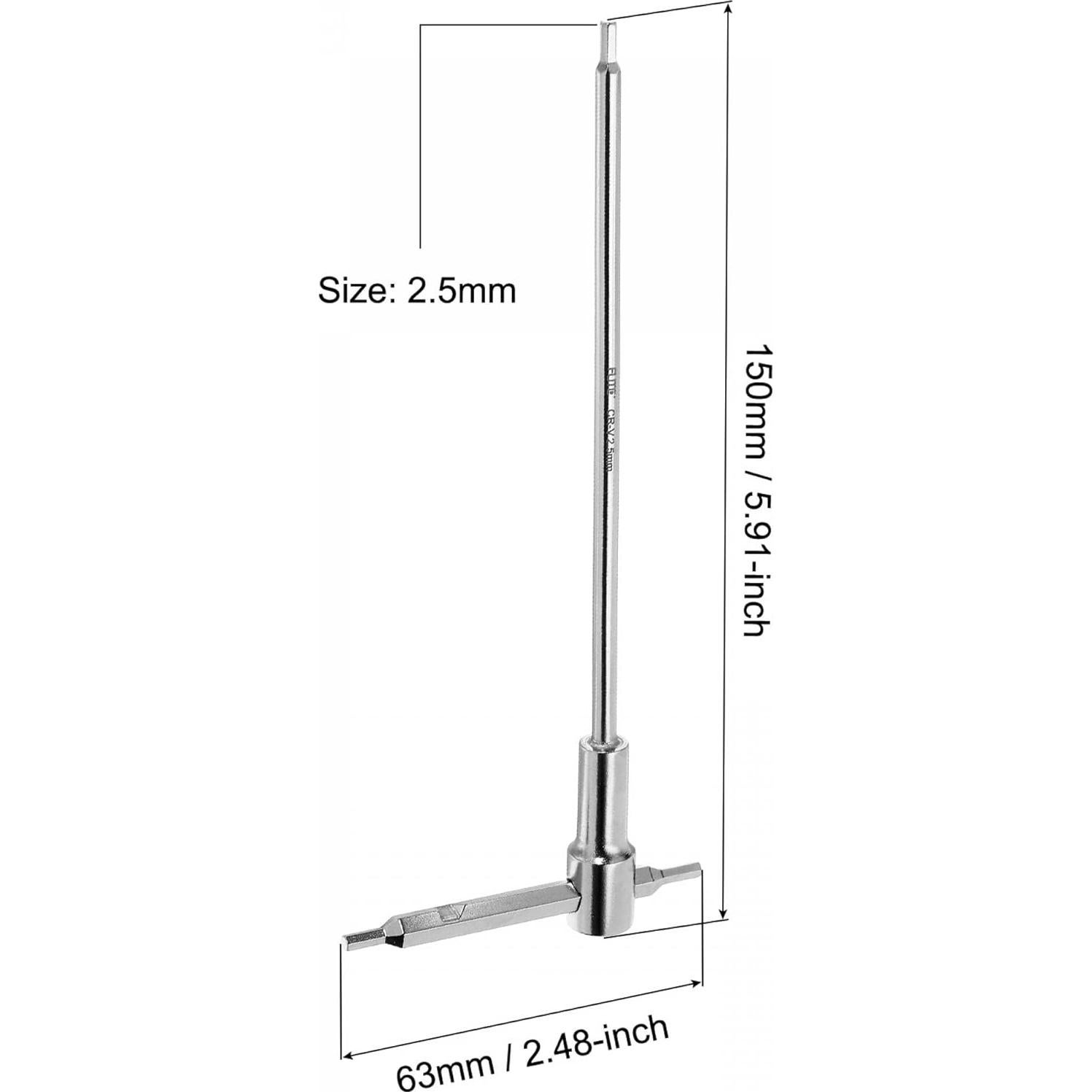 Llave Hexagonal T Deslizante uxcell 2.5mm Acero CR-V