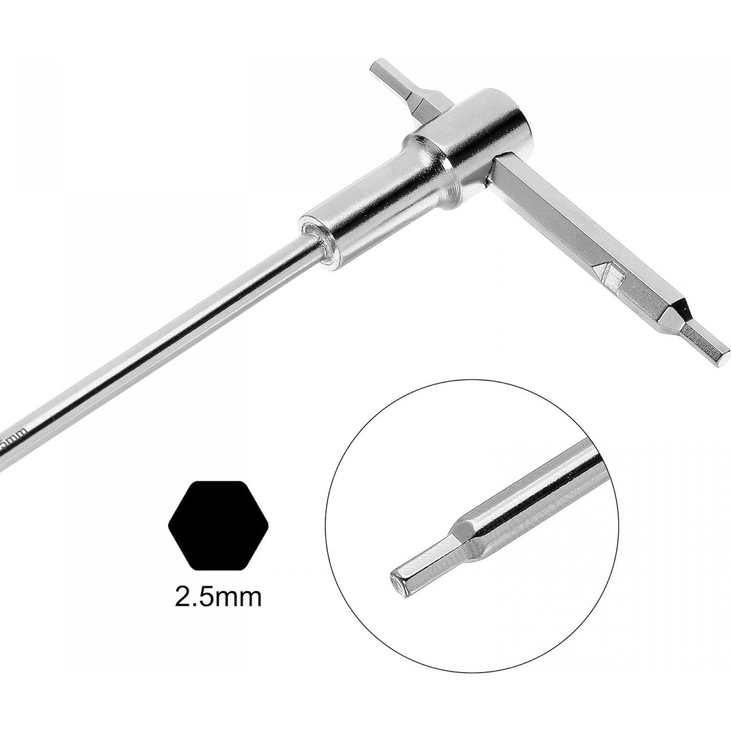 Llave Hexagonal T Deslizante uxcell 2.5mm Acero CR-V
