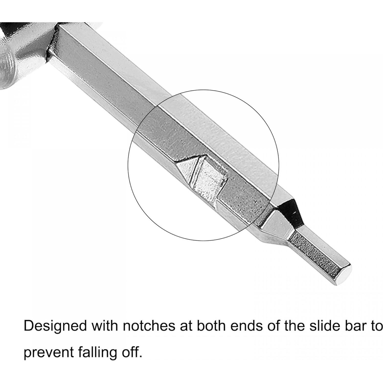 Llave Hexagonal T Deslizante uxcell 2.5mm Acero CR-V