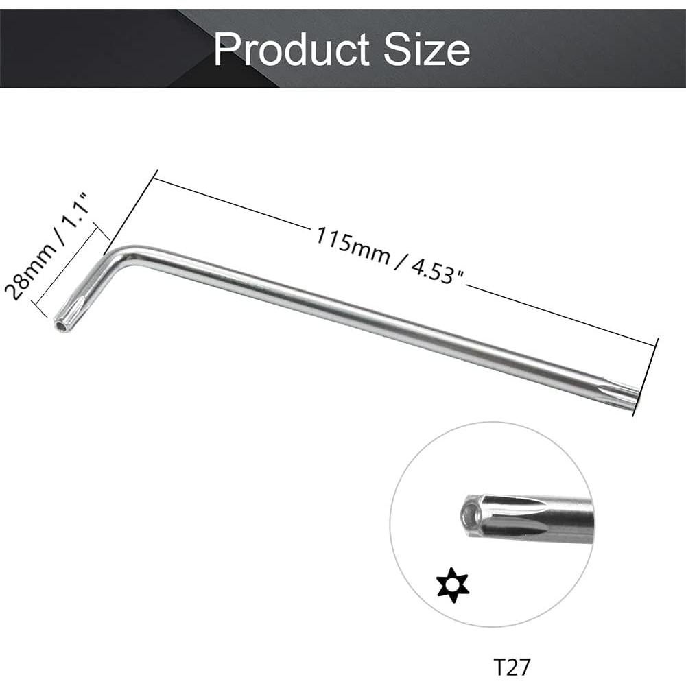 Llave de Bit Torx T27 Utoolmart en L Acabado Níquel 115mm