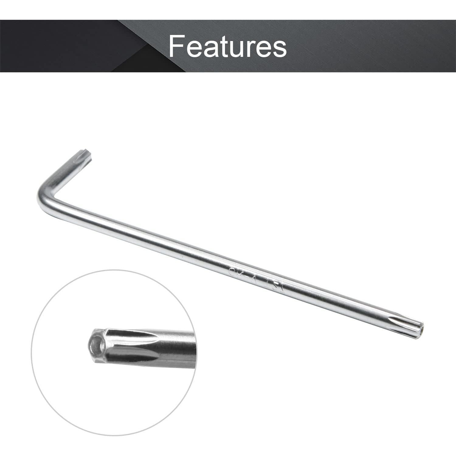 Llave de Bit Torx T27 Utoolmart en L Acabado Níquel 115mm