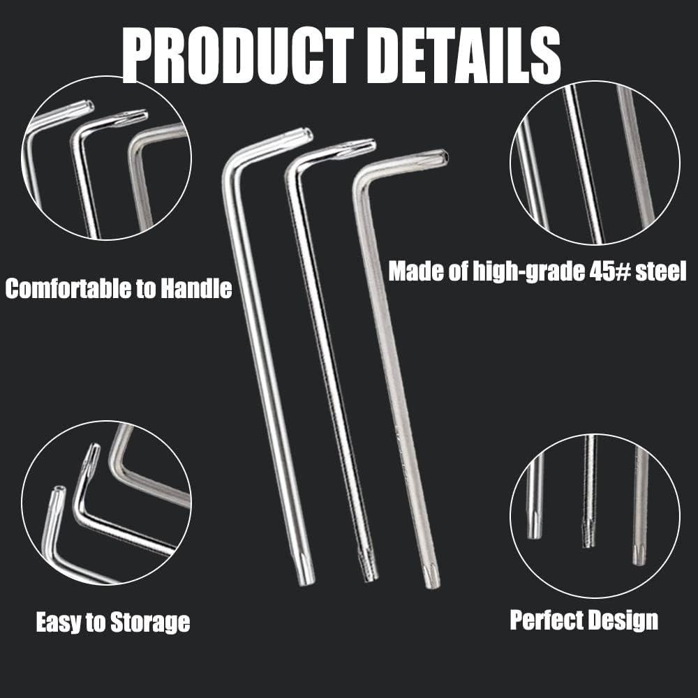 Llave de Bit Torx T27 Utoolmart en L Acabado Níquel 115mm