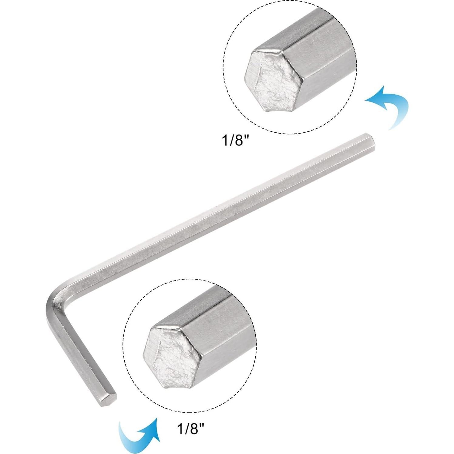 Juego de 5 Llaves Hexagonales 1/8" TOP-VIGOR - Acero Niquelado