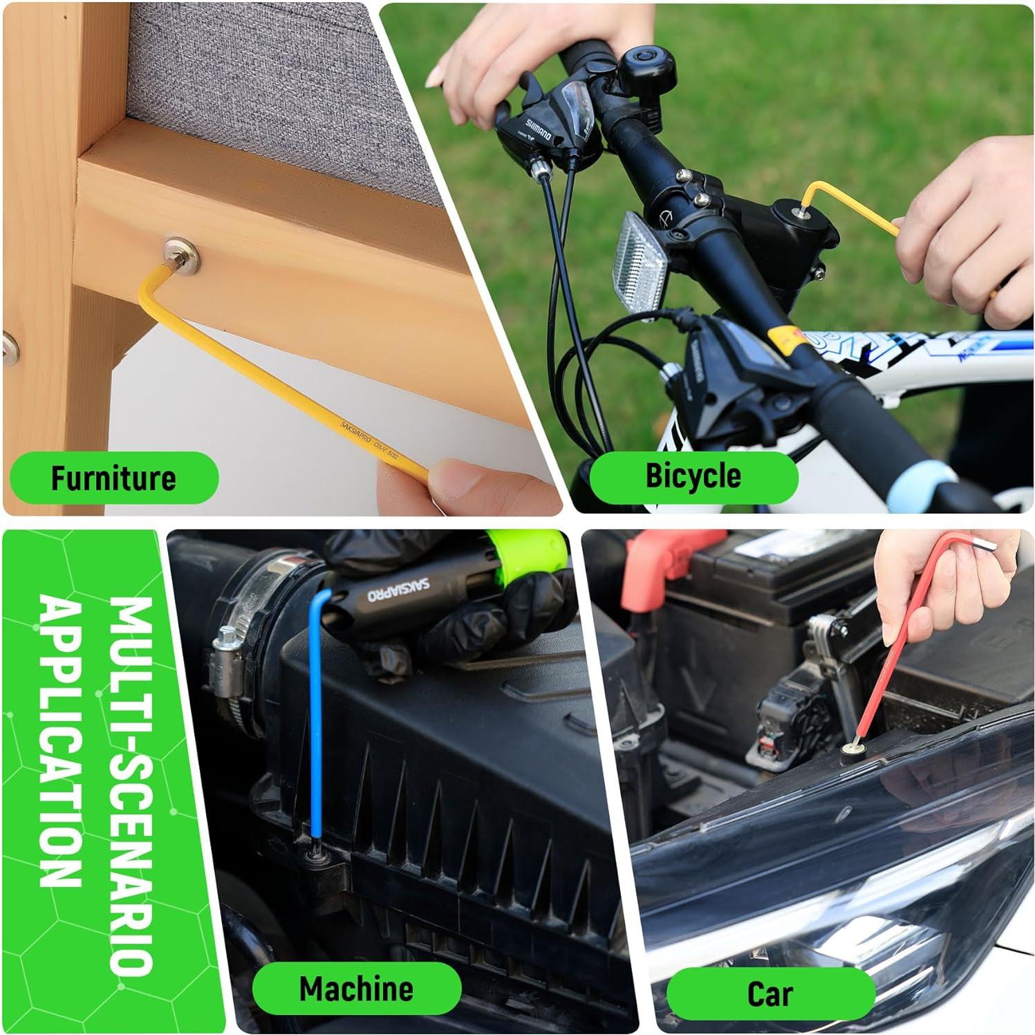 Juego de Llaves Allen Torx SAKSIAPRO 10 Piezas con Mango en T