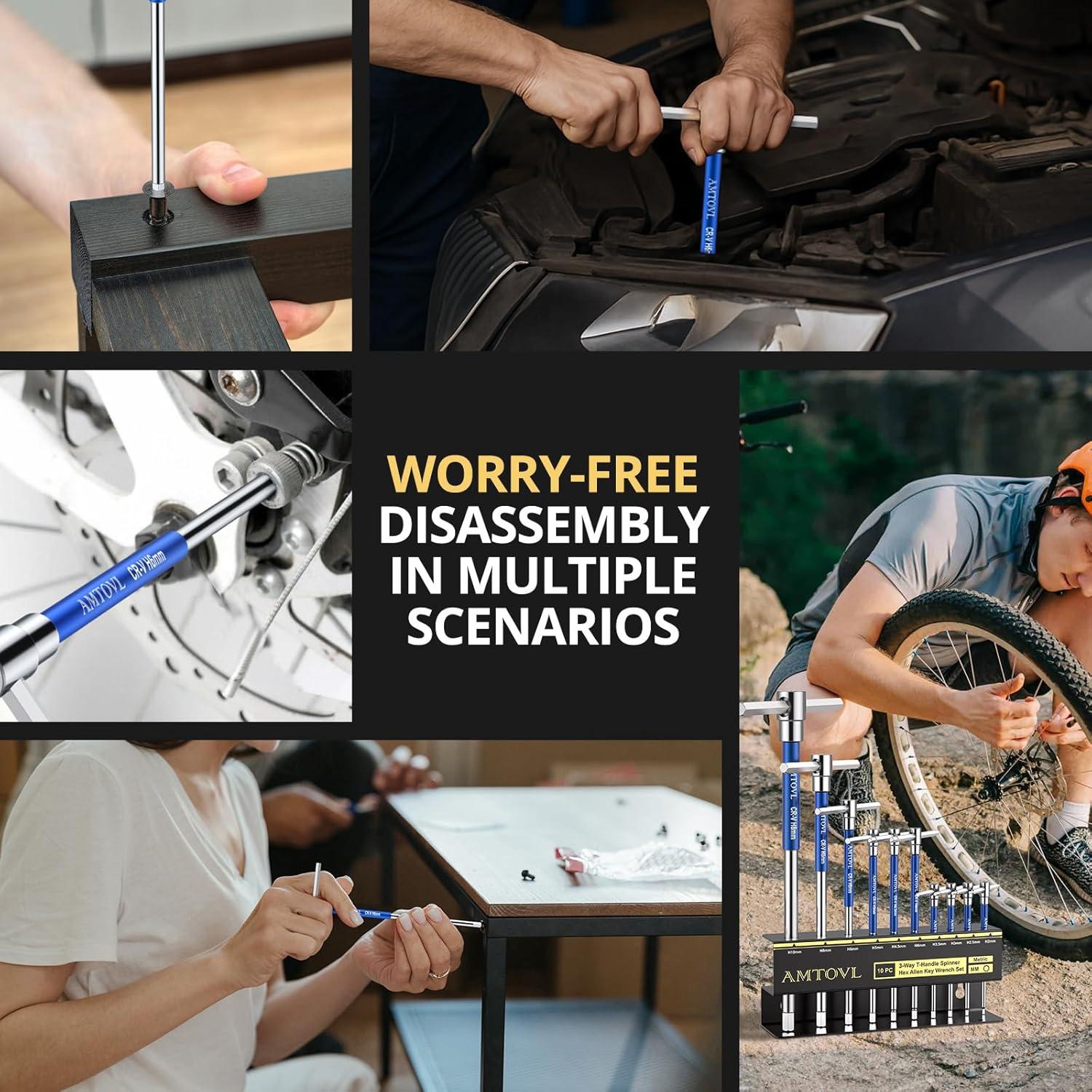 Juego de Llaves Allen T-Handle AMTOVL 10 Pcs 2mm-10mm Acero