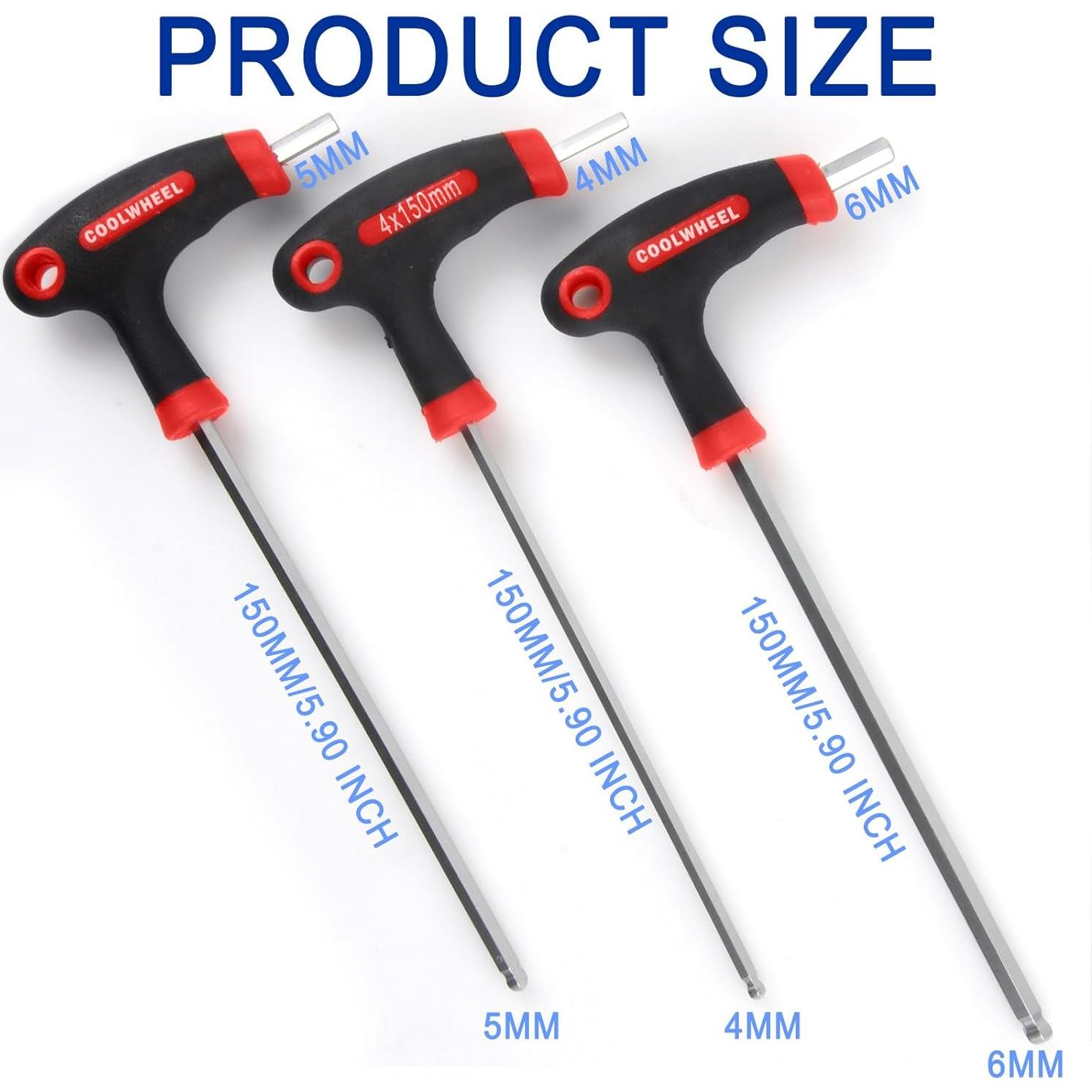 Juego de Llaves Allen Hexagonales COOLWHEEL 4/5/6mm T-Handle