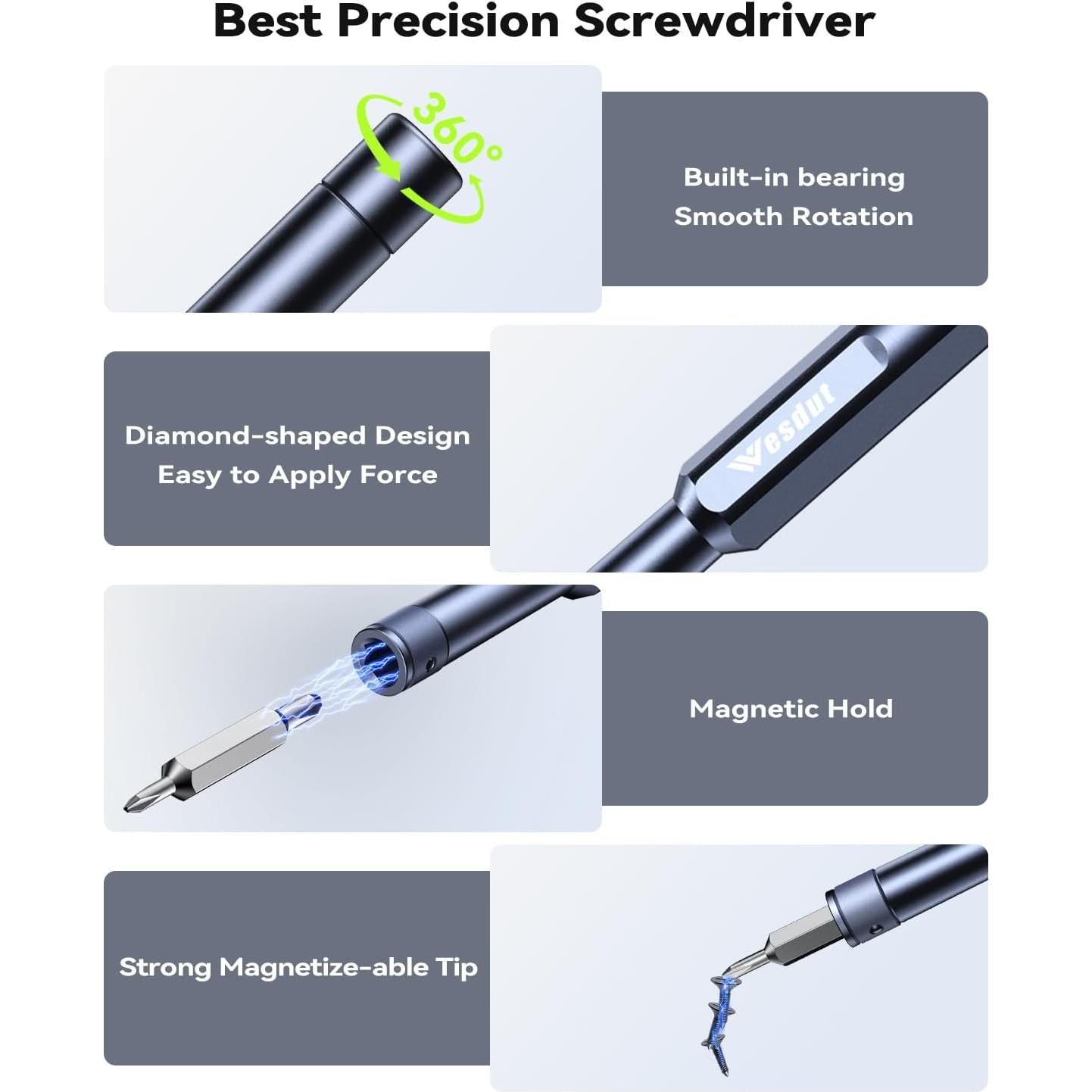 Juego de Destornilladores Pequeños 49-en-1 Wesdut - Acero Duradero