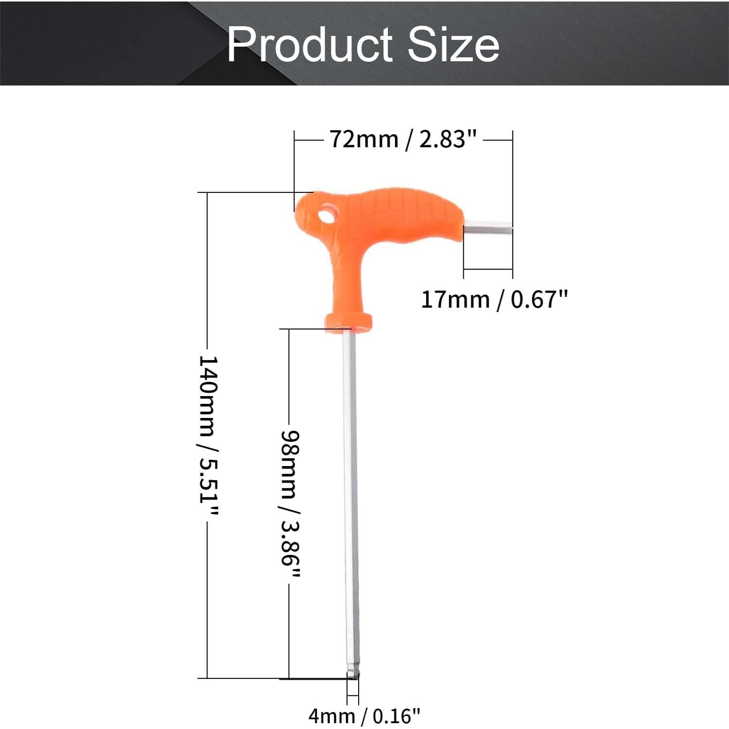 Llave Hexagonal T Utoolmart 4mm Acabado Cromado
