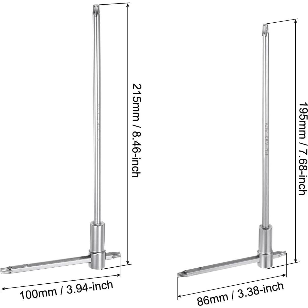 Llave Hexagonal T25 T30 uxcell con Mango Deslizante 195mm