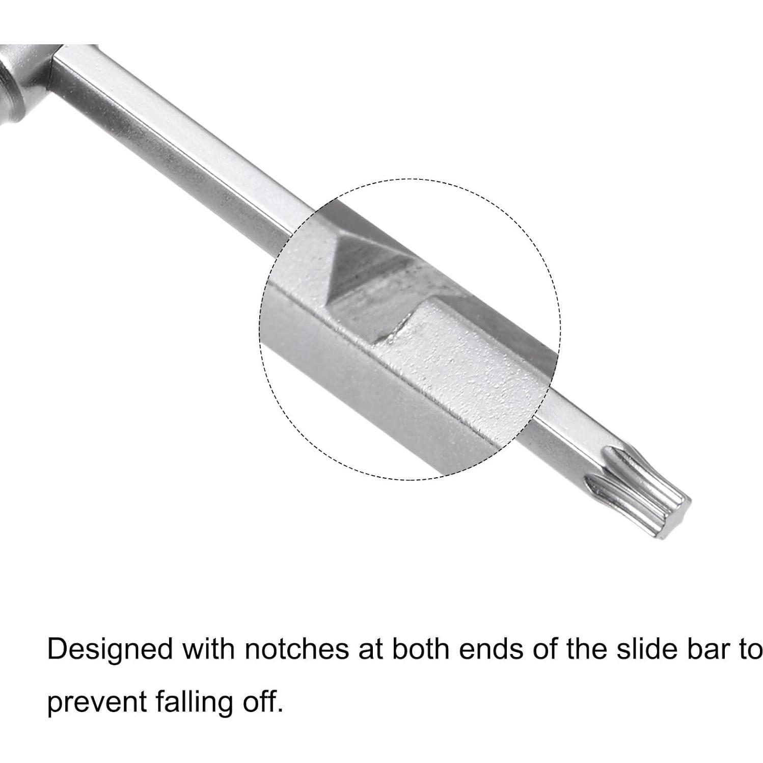 Llave Hexagonal T25 T30 uxcell con Mango Deslizante 195mm